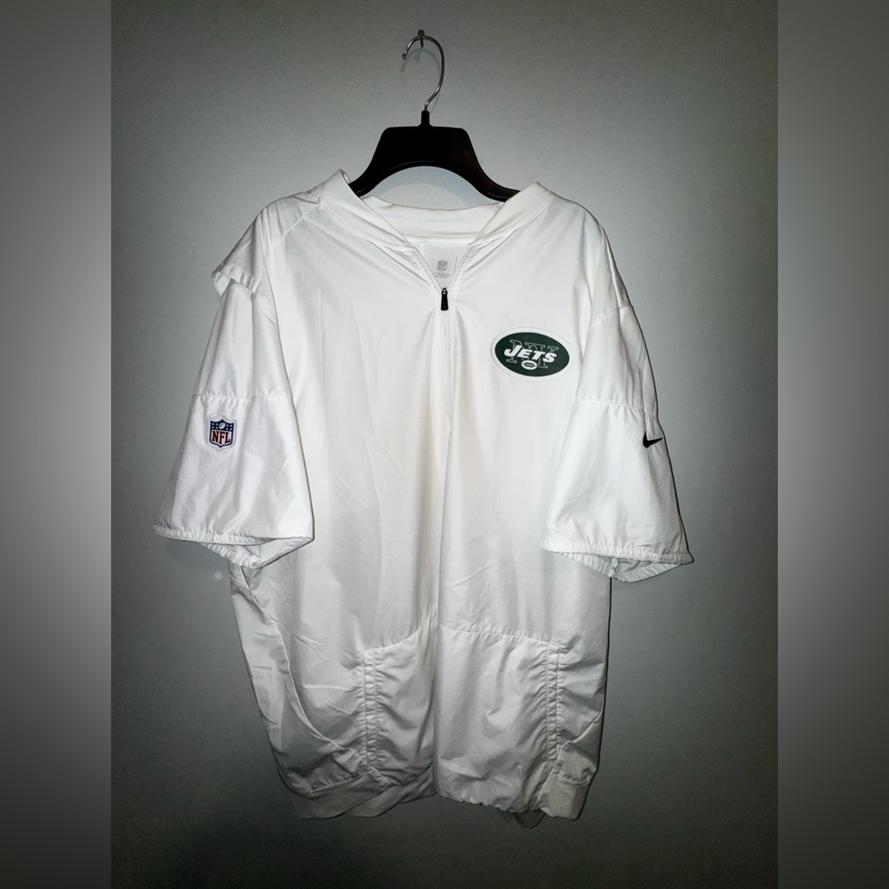 NFL Jets White 3XL Half-Zip Jacket